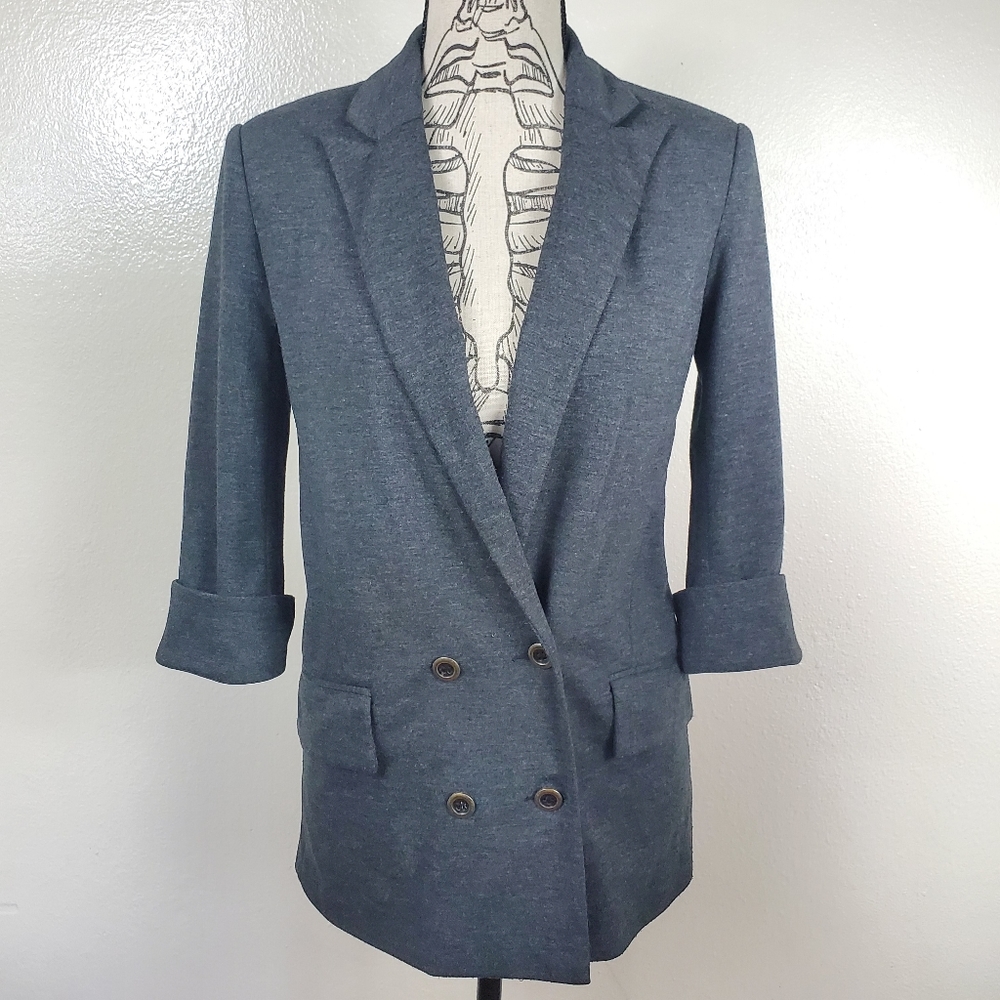 Cartonnier Boyfriend Blazer Dark Gray 3/4 Sleeves Size XS